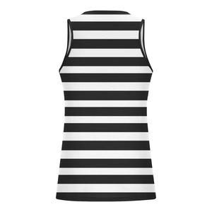 Último Diseño Personalizado, Camiseta sin Mangas con Cuello Redondo a Rayas Blancas y Negras para Hombre, Estilo Informal de Punto, Prenda de Verano - Product Image 2