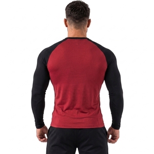 Camiseta Deportiva de Manga Larga para Hombre, Roja y Negra, de Secado Rápido, con Bloques de Color, en Spandex y Poliéster - Product Image 2