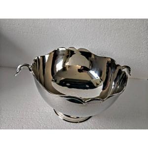 Cubo de hielo de acero inoxidable con asas y base de pedestal, enfriador decorativo de bebidas para barra o encimera, tazón de hielo para champán - Product Image 1