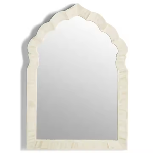 Miroir mural moderne en bois avec support, décoratif pour salle de bain, avec bordure en os – Nouveauté United Trade World - Product Image 2