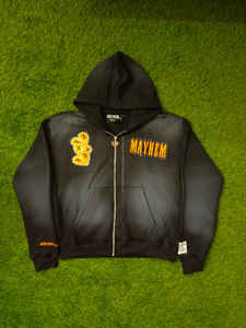 Heavy GSM Men's Winter Season Rhinestone Printed Hoodies Impresión de pantalla personalizada y bordado Trabajo Zip Up Hoodie 100% algodón - Product Image 4