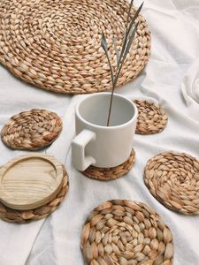 Manteles Individuales Hechos a Mano de Jacinto de Agua, Manteles de Fibra Natural, Estilo Bohemio - Product Image 3