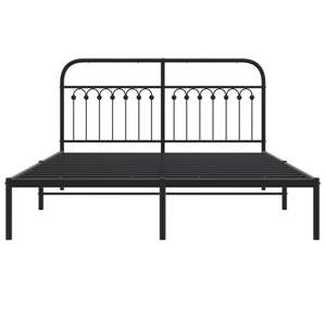 Cadre de lit king-size en acier noir, rectangulaire, traditionnel, en métal - Product Image 4