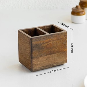 Support à couverts en bois de manguier personnalisable, écologique, durable, design peint à la main, utilisation quotidienne pratique, repose-cuillère de cuisine, lave-vaisselle - Product Image 2