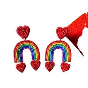 Boucles d'oreilles avec accents dorés pour l'été, la plage, les vacances tropicales, broderie artisanale par MD HANDICRAFTS - Product Image 1