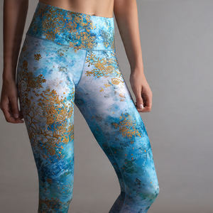 Conjunto de yoga de sublimación al por mayor para mujer, sujetador deportivo estampado de compresión, conjunto de leggings de ropa urbana, conjunto de leggings deportivos 100% poliéster para mujer - Product Image 5