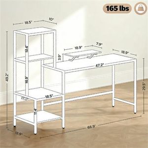 โต๊ะคอมพิวเตอร์สีน้ำตาลสำหรับเขียนงานสำนักงานและการเรียน - Product Image 6