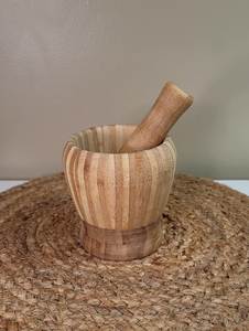Wooden Herb Pulverizer Mortar Pestle Bowl Handmade Natural <b>Grinding</b> Tool for Seasonings Dry Ingredients NEHA ENTERPRISES Model - Product Image 5