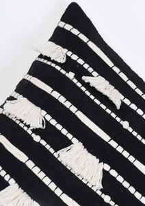 Hand Tufted Texture Boho Black and Ivory Cushion Cover Handmade <b>Decorative</b> <b>Pillow</b> Case for Sofa Bedroom Living Room Home Decor - Product Image 4