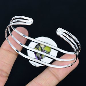 Purple <b>Copper</b> Turquoise Gemstone <b>Bangle</b> Jewelry Natural Stone Bracelet Elegant Stylish Gift For Women Handmade Jewelry - Product Image 3