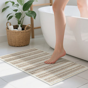 Customised Modern Custom Bath <b>Mats</b> Wholesale Quick Ultra Thin Gradient Striped Bath Rug With Non-Slip Backing Made with Tufted - Product Image 4