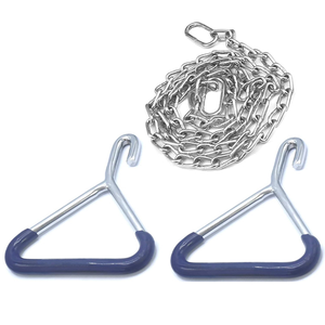 Chaînes de traction pour veau, 30 pouces, appareil d'obstétrique, 2 poignées, crochets de traction, acier inoxydable, instrument obstétrique vétérinaire - Product Image 4