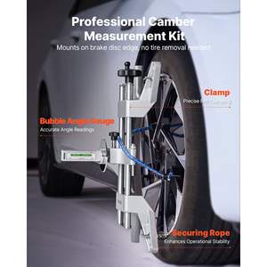 1 pièce Jauge de carrossage de précision en alliage d'aluminium, Outil d'alignement de roues magnétique universel pour jantes de 11 à 25 pouces, Outil de réparation de pneus - Product Image 2