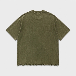 Men's Washed Vintage Oversized Distress T-<b>Shirt</b> Heavy Cotton Casual Boxy Streetwear Eco-Friendly Breathable Fashion Tee - Product Image 1