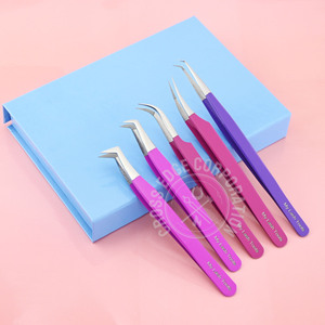 Best <b>Lash</b> Tech Curved Tweezers for Eyelash Extension <b>Premade</b> <b>Lash</b> Fans Handmade Wispy Tweezers Fiber Tip for Volume Fans - Product Image 4
