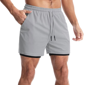 Shorts de sport pour hommes avec logo personnalisé, fabriqués en usine, séchage rapide, respirants, taille mi-haute, pour l'entraînement, décontractés et confortables - Product Image 6