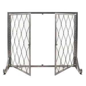 Protector de Chimenea Metálico con Diseño de Ondas Marroquíes, Doble Puerta, Resistente al Calor, Protección Contra Chispas - Product Image 5