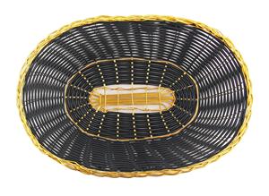 Panier Henry Foodservice, nouveau modèle PHBK, style américain, en polywicker plastique fait main, couleur noire, fil doré, très résistant. - Product Image 6