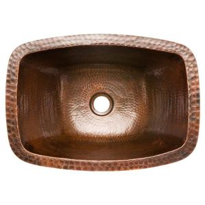 Évier métallique rectangulaire à rebord, cuve ovale en cuivre martelé à encastrer, évier métallique traditionnel pour la maison, design durable - Product Image 1