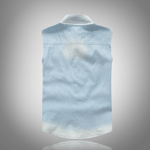 Plus Size <b>Jacket</b> Jeans <b>Men</b> Sleeveless Stylish Wholesale Casual Slim Fit <b>Light</b> Blue Ripped <b>Jackets</b> for <b>Men</b> - Product Image 6