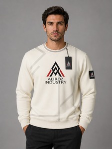 Sweat-shirt à col rond pour homme Aliroz Industry, coupe classique, en coton tricoté, respirant, manches longues, très demandé - Product Image 1