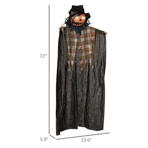 Decorazione di Halloween da Esterno a Forma di Zucca Fantasma a Grandezza Naturale da 1,8 Metri con Occhi Luminosi e Suoni Spaventosi Attivati dal Suono - Product Image 3