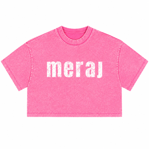 Meraj Sports Pink Crop <b>Top</b> Women Short Sleeve Crew Neck Casual Summer T-Shirt 100% Cotton Knitted Loose Fit Front Logo Printed - Product Image 1