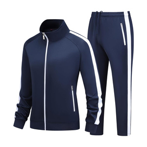 Conjunto Deportivo para Hombre, Color Negro, Manga Larga, Cierre de Cremallera, Cuello Alto, Estilo Deportivo, Otoño, Color Sólido, Poliéster, Pantalones Joggers, Corte Regular - Product Image 4