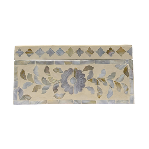 Handmade Rectangular Capiz Mother Pearl Inlay <b>Box</b> Floral Pattern MDF Decorative Storage Jewelry Case for Home Decoration - Product Image 3
