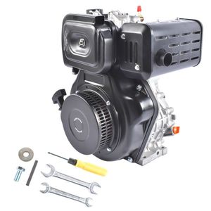 Motore Diesel Monocilindrico 418CC 6300W 10HP a 4 Tempi con Avviamento a Strappo (Nero) - 3600 Giri/min Raffreddato ad Aria EU3 Avviamento Elettrico Nuovo - Product Image 1