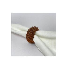 แหวนรองผ้าเช็ดปากไม้แกะสลักลายเกลียว ทำจากไม้เนื้อแข็ง สำหรับงานแต่งงาน โรงแรม และตกแต่งโต๊ะอาหาร - Product Image 1