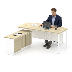 Bureau de direction moderne autoportant en aggloméré robuste de 1,80 m avec assemblage DIY pour usage commercial - Product Image 1