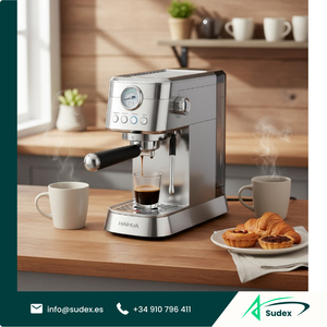 Cafetera Espresso Portátil Sudex HM1102MM, 20 BAR, Acero Inoxidable, Cafetera Eléctrica con Vaporizador de Leche - Product Image 1
