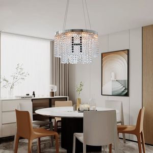 Lampadario Moderno Rotondo in Cristallo, Lussuoso Arredo Illuminante per Soggiorno, Eleganti Luci a Sospensione - Product Image 4