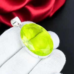 Colgante de topacio limón, plata de ley 925, colgante de piedra preciosa amarilla, joyería hecha a mano, regalo para mujer - Product Image 5