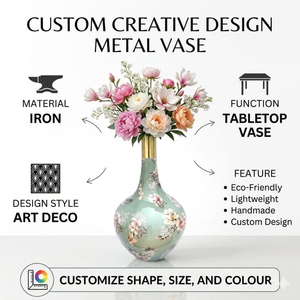 Jarrón de Metal de Diseño Creativo Personalizado |   Jarrón Decorativo para Centro de Mesa de Boda, para Sala de Estar, Decoración Navideña para el Hogar - Product Image 6