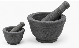 Mortero y Pilón de Granito Hechos a Mano, Duraderos y Ecológicos, Molinillo de Hierbas de Piedra, Triturador de Especias para Cocina - Product Image 6