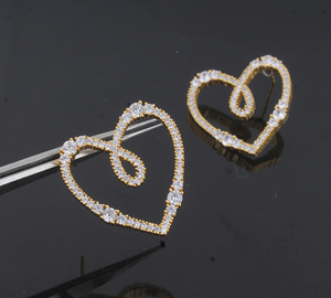 Minimalist Heart Gold Plated Earrings For Women Dainty Gold Plated Love Heart <b>Studs</b> <b>Small</b> Geometric Earring Wholesale - Product Image 1