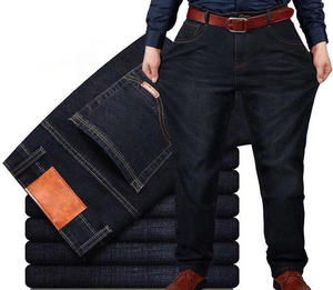 Jeans Extensibles Grande Taille pour Hommes, Coupe Droite, Denim Durable, Couleur Unie, Été Automne, Tenue Décontractée ou de Travail, Vente en Gros, Logo Personnalisé, En Gros - Product Image 5