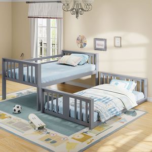 Letto a Castello Grigio per Bambini con Scala, Modello Vecchio SKU LT000107AAE - Product Image 3