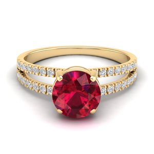 REYES <b>Dainty</b> Handmade 14K 18K Rose Gold Diamond Engagement <b>Rings</b> for Women Round Cut 2 Carat Ruby Gemstone Fine Jewelry - Product Image 6