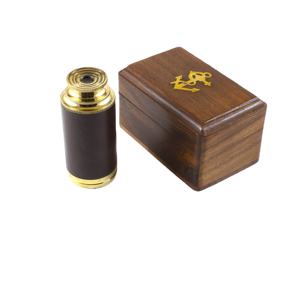 Télescope nautique en alliage de laiton décor classique de style antique SAINT421 monoculaire en verre métallique dans une boîte en bois cadeau de nouveauté fait à la main - Product Image 1