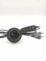 Base de lampe E27 himalayenne personnalisable avec cordon d'alimentation, interrupteur variateur et support de lampe adaptable