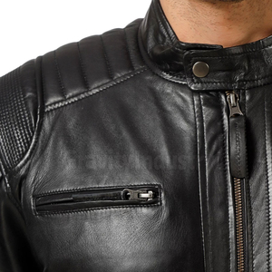 Men’s <b>Sheepskin</b> Leather <b>Jacket</b> – 1.0mm Slim Fit, Winter YKK Zipper Windproof Custom Logo OEM ODM Wholesale - Product Image 5