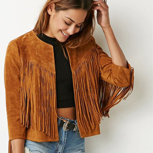 Nueva Chaqueta de Cuero con Flecos para Mujer, de Primera Calidad, al por Mayor, con Forro de Viscosa Teñida, Tela Suave y Transpirable, Estilo Occidental, Cómoda y Moderna - Product Image 5