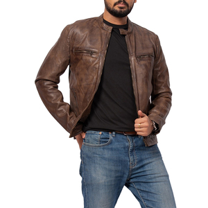 <b>Men's</b> High Quality Cowhide Leather Biker <b>Jacket</b> Retro Style Streetwear Bulk Order Manufacturer - Product Image 4