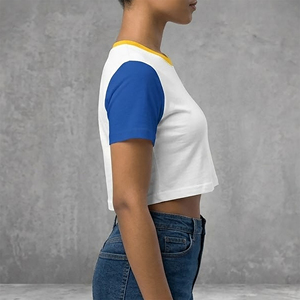 T-shirt court d'été en jersey 100 % coton pour femme, col rond, personnalisé OEM/ODM, avec logo sérigraphié, séchage rapide et respirant - Product Image 5