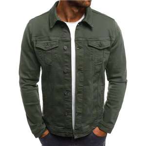 Veste en jean pour homme, en coton, effet usé, fermeture éclair intégrale, personnalisée, vintage, délavée à l'acide - Product Image 1