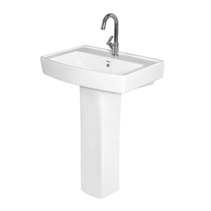 Proveedor Líder en la Venta de Lavabos de Cerámica Blanca de la Mejor Calidad con Pedestal para Uso en Baños de Hogares y Hoteles - Product Image 1