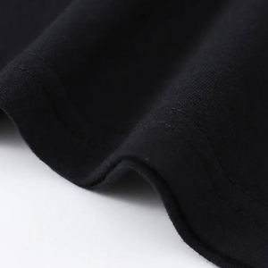 Camiseta de Manga Corta con Cuello Redondo Negra para Hombre con Estampado de Garza, Corte Regular, Jersey de Algodón, Tejido de Punto Transpirable Informal - Product Image 4
